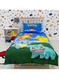 Pokémon Reversible Pure Cotton Duvet Cover and Pillowcase Set, Single, Multi