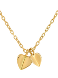 Dinny Hall Bijou Folded Hearts Pendant Necklace, Gold