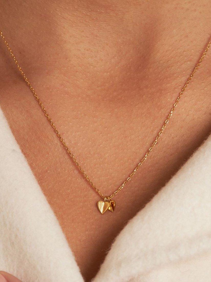 Product image 4 of 6, which shows Dinny Hall Bijou Folded Hearts Pendant Necklace, Gold