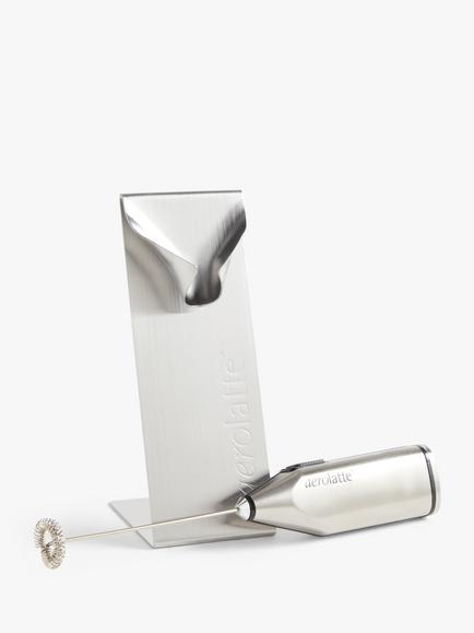 aerolatte Handheld Battery-Operated Stainless Steel Milk Frother with Kitchen Stand - view 2, Silver