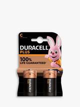 Duracell Plus C Batteries, Pack of 2
