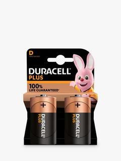 Duracell Plus D Batteries, Pack of 2