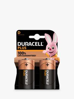 Duracell Plus D Batteries, Pack of 2, 
