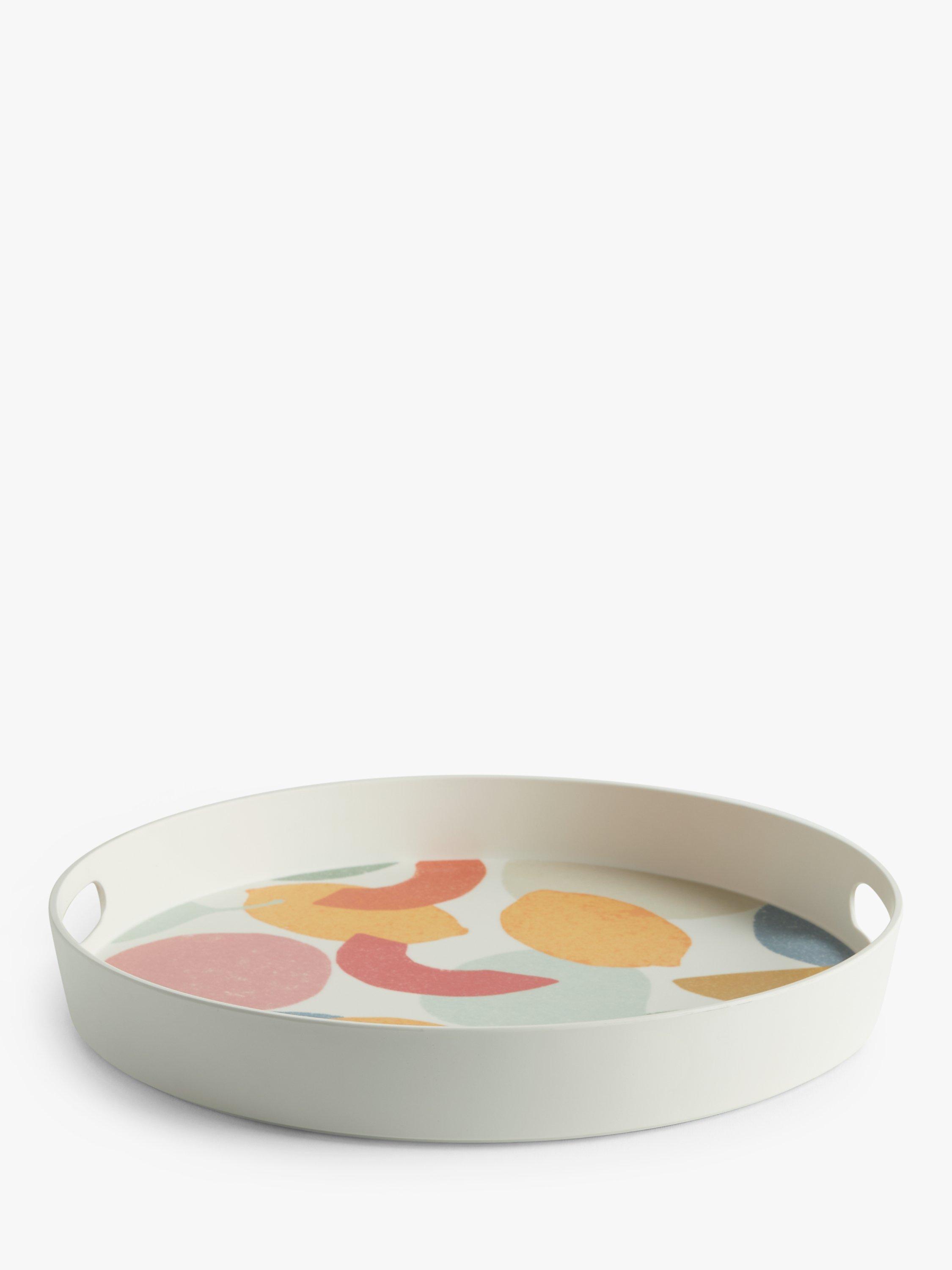 John Lewis ANYDAY Melamine Round Fruits Print Tray, 38.5cm, Multi