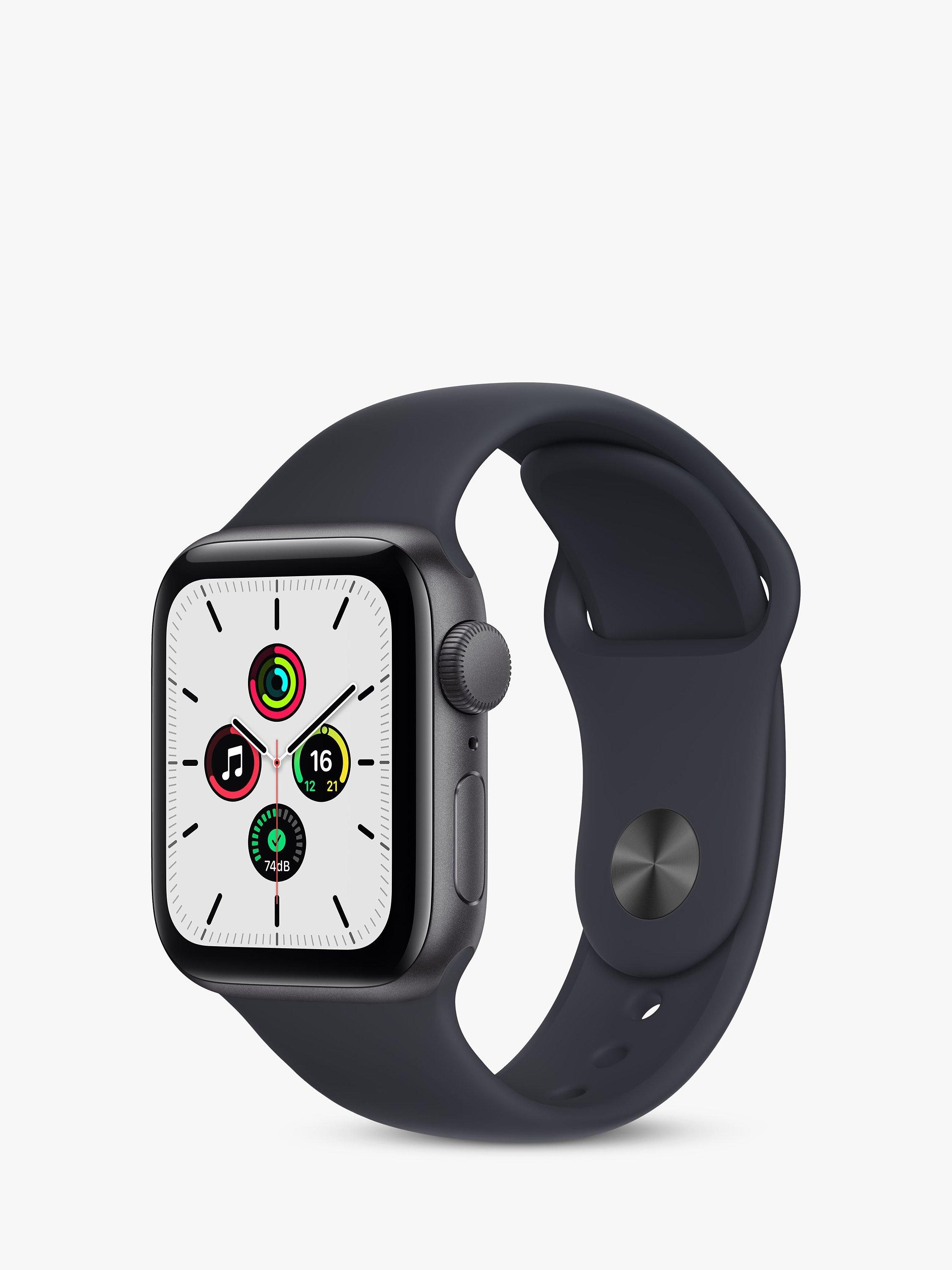 Apple Watch SE GPS, 40mm Space Grey Aluminium Case with Midnight Sport Band - Regular