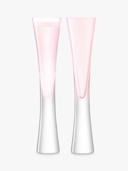 LSA International Moya Glass Champagne Flute, Set of 2, 170ml, Blush, Blush