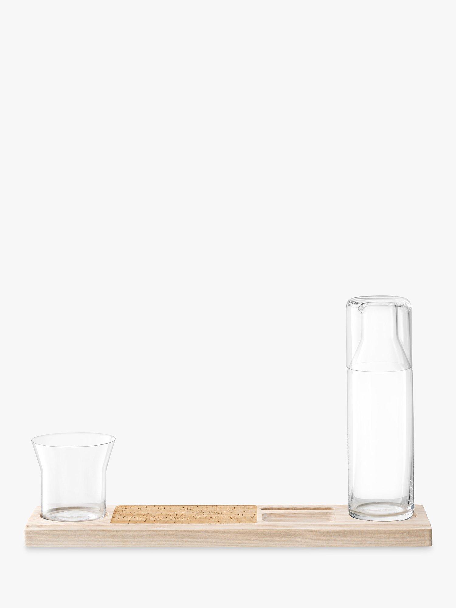 LSA International Plateau Glass Carafe with Ash Wood & Cork Board, 45cm