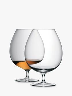 LSA International Bar Brandy Glass, Set of 2, 900ml, Clear, Clear