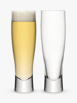 LSA International Bar Beer Glass, Set of 2, 550ml, Clear, Clear