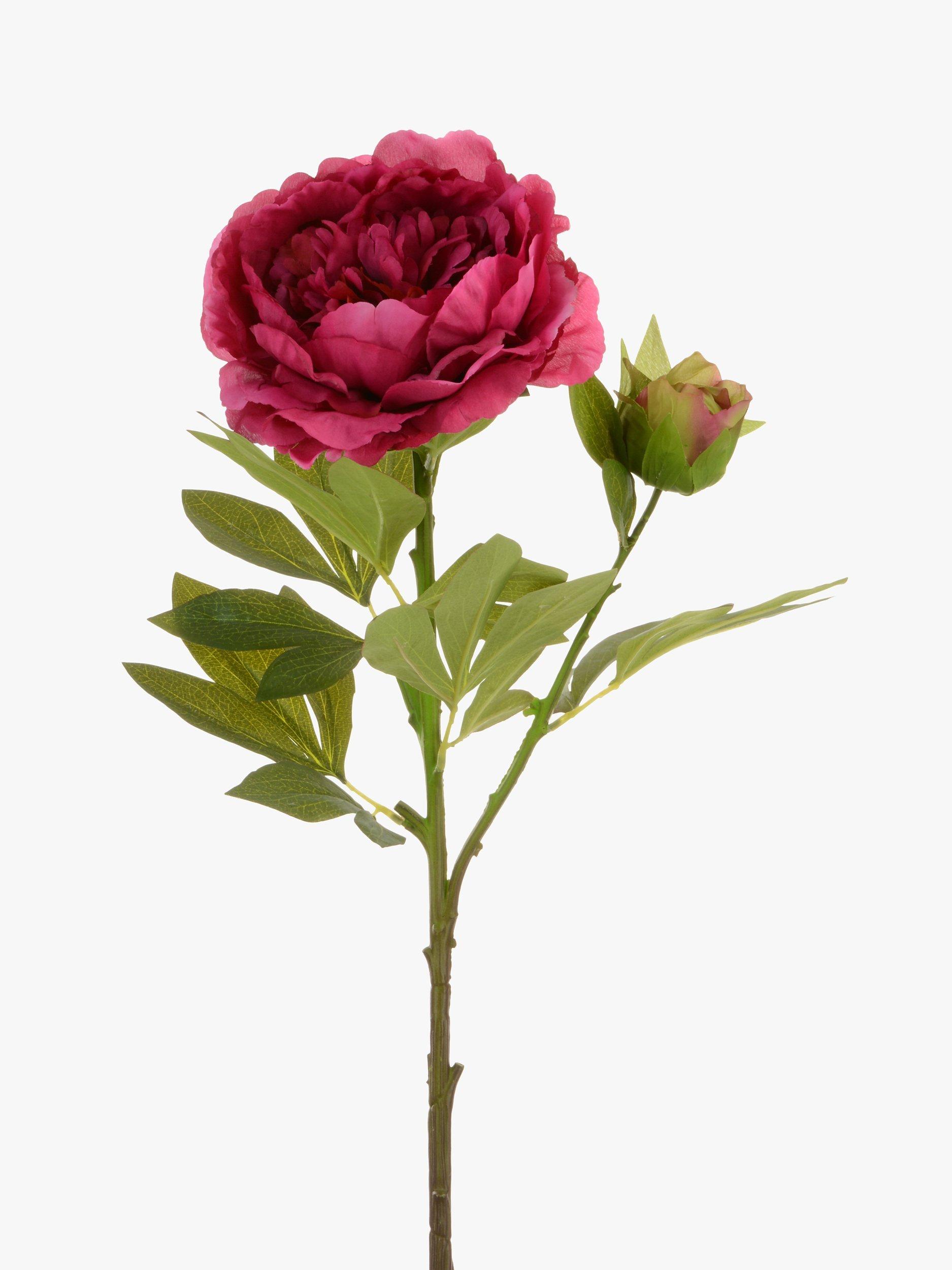 Floralsilk Artificial Peony Spray, Red