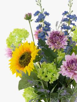 Floralsilk Artificial Sunflower Mix in Glass Vase - view 2, Multi