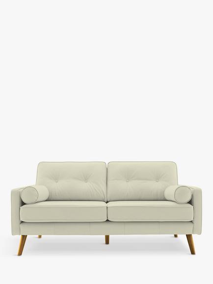 G Plan Vintage The Sixty Five Medium 2 Seater Leather Sofa, Cambridge Chalk