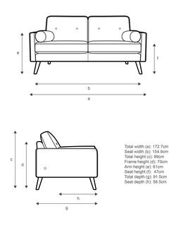 G Plan Vintage The Sixty Five Medium 2 Seater Leather Sofa - view 2, Cambridge Chalk