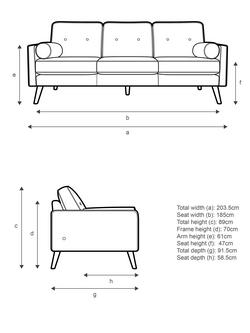 G Plan Vintage The Sixty Five Large 3 Seater Leather Sofa - view 2, Cambridge Slate