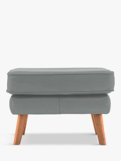 G Plan Vintage The Sixty Five Leather Footstool, Cambridge Grey