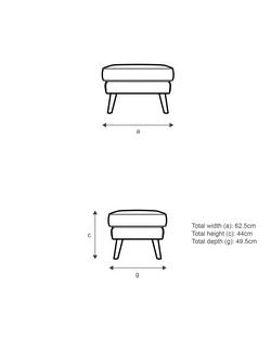 G Plan Vintage The Sixty Five Leather Footstool - view 2, Cambridge Grey