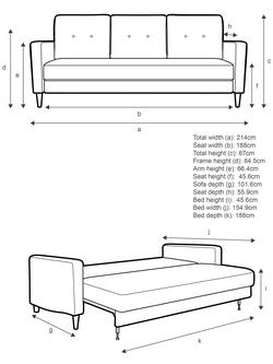 G Plan Vintage The Fifty Four Large 3 Seater Sofa Bed - view 2, Sorren Grey