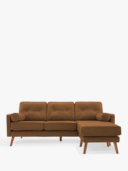 G Plan Vintage The Sixty Five RHF Large 3 Seater Chaise End Leather Sofa, Cambridge Tan