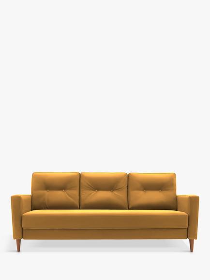 G Plan Vintage The Fifty Four Large 3 Seater Sofa Bed, Easy Clean Plush Turmeric