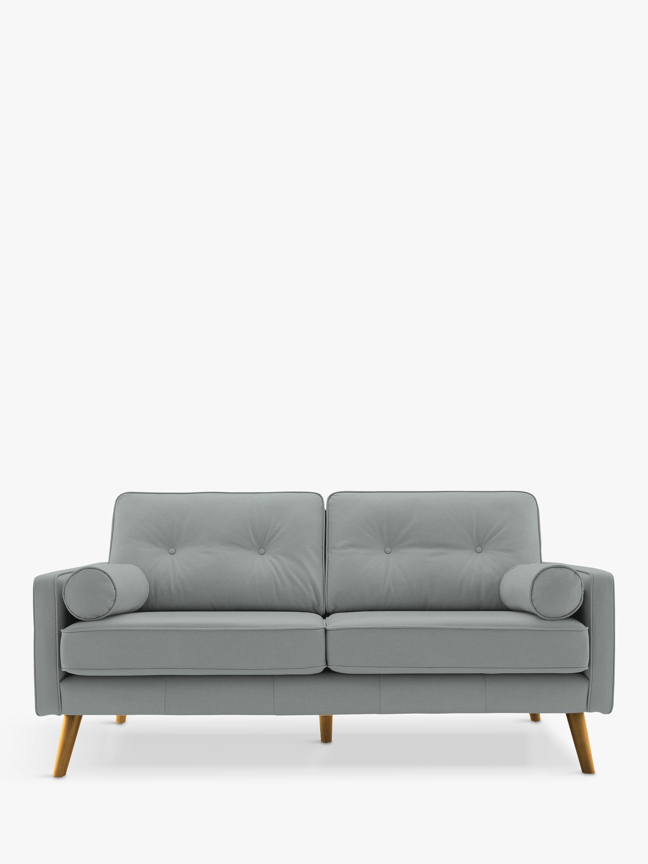 The Sixty Five Range, G Plan Vintage The Sixty Five Medium 2 Seater Leather Sofa, Cambridge Grey