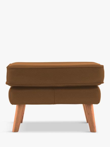 G Plan Vintage The Sixty Five Leather Footstool, Cambridge Tan