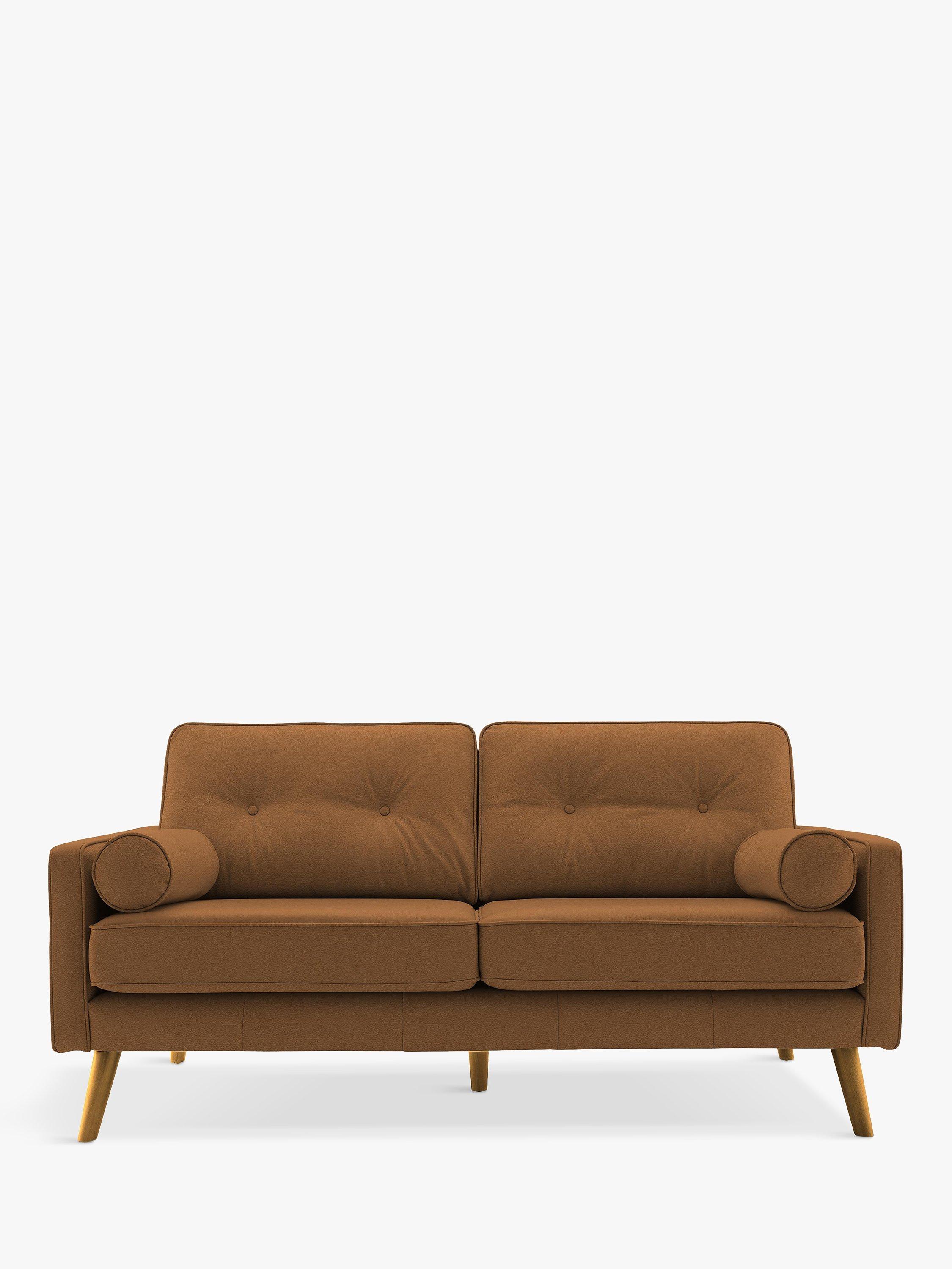 The Sixty Five Range, G Plan Vintage The Sixty Five Medium 2 Seater Leather Sofa, Cambridge Tan