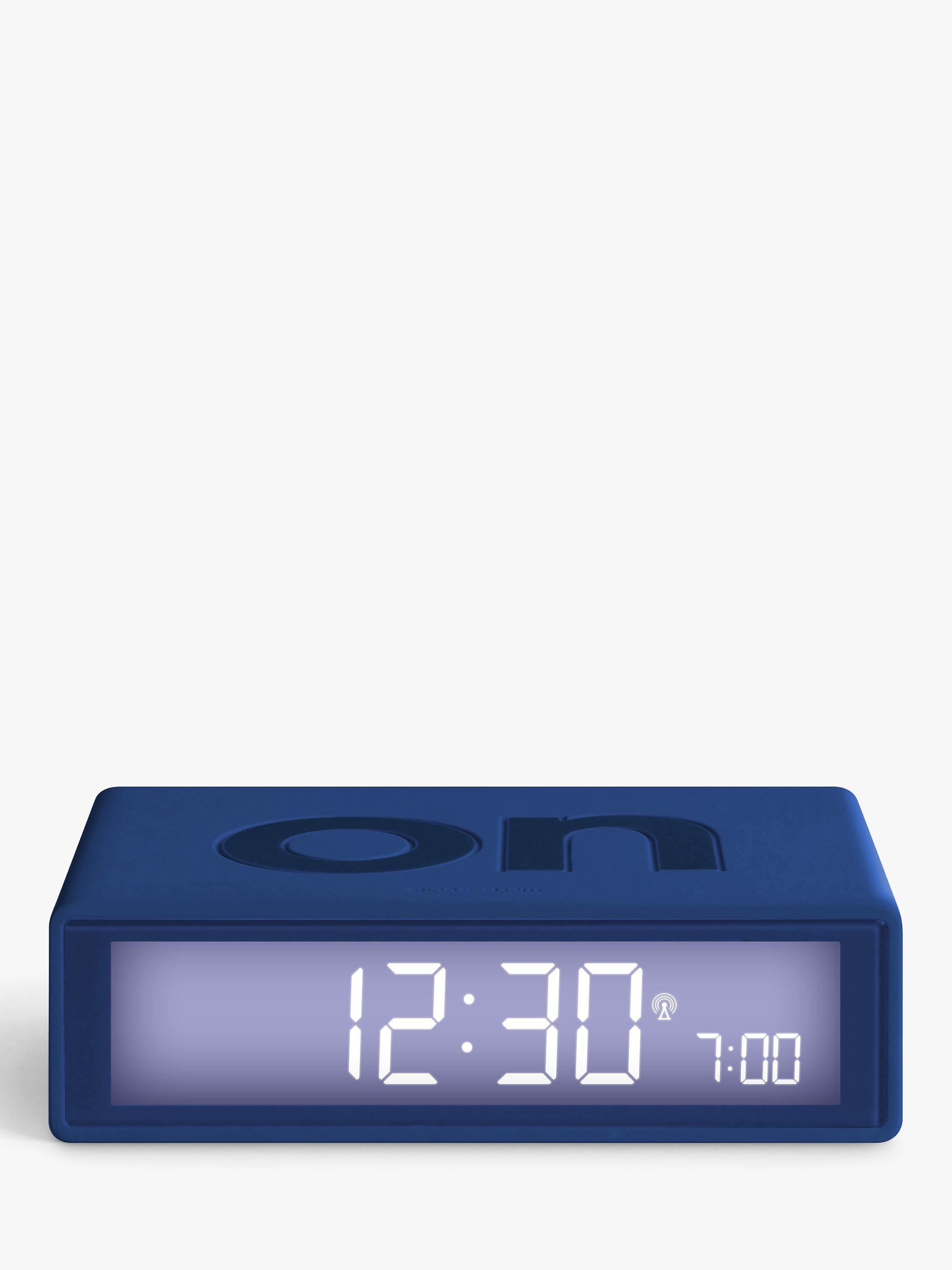 Lexon Flip+ Radio Controlled LCD Digital Alarm Clock, Blue