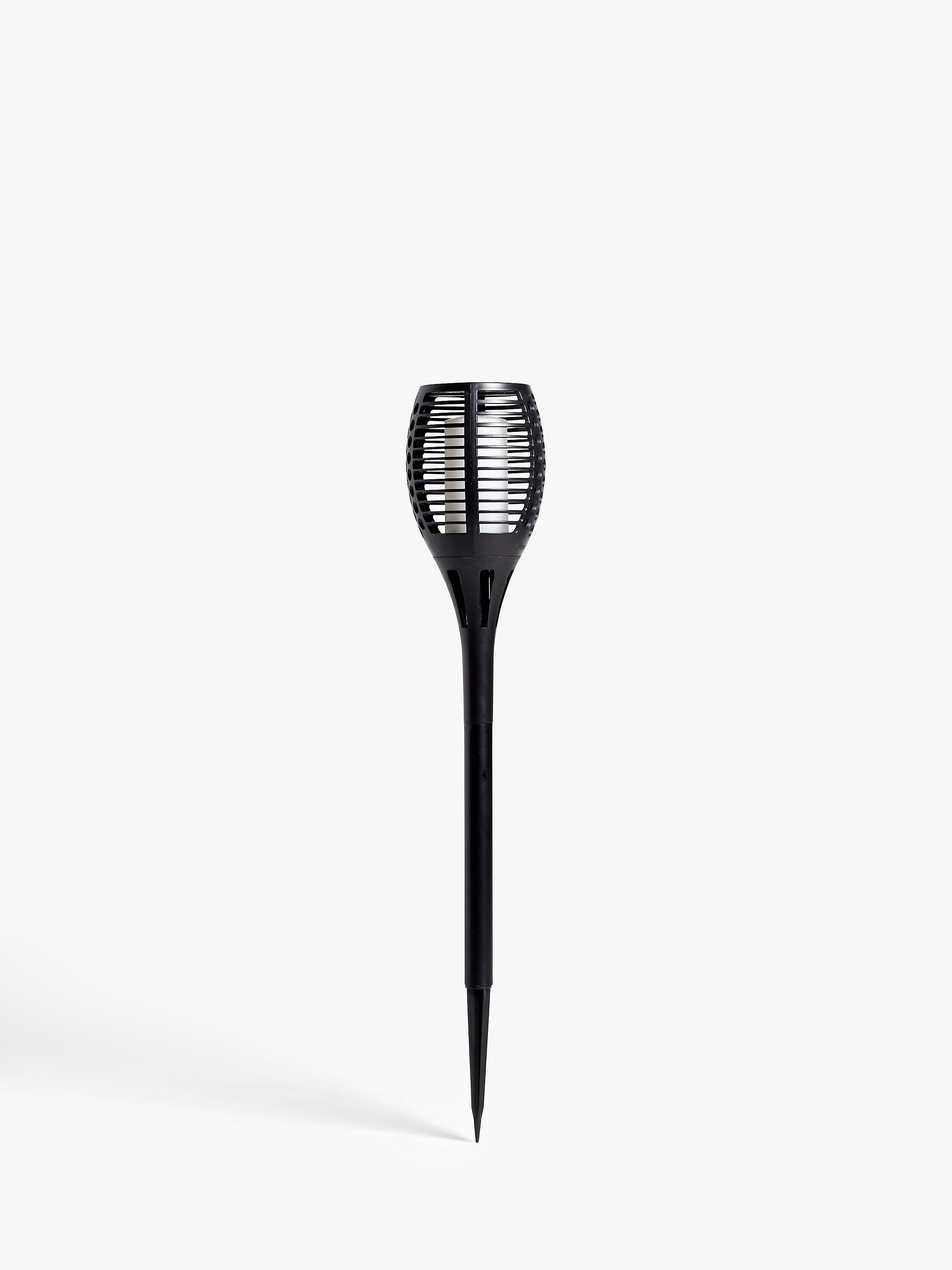 John Lewis Duo Flame Solar Stake Lights, Set of 2, Black