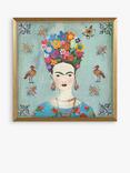 John Lewis Aimee Wilson Frida Kahlo Portrait Framed Print, 32 x 32cm, Blue/Gold