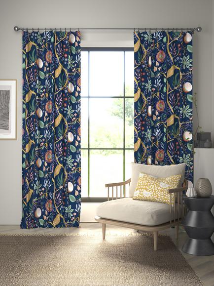 Scion Jackfruit and the Beanstalk Furnishing Fabric - view 2, Midnight