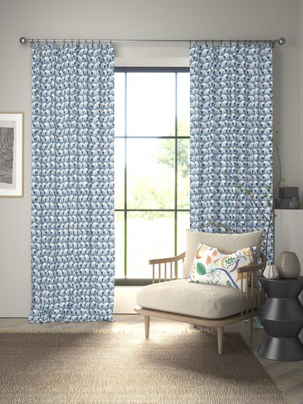 Scion Ride the Wave Furnishing Fabric, Denim - view 2, Denim