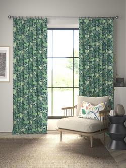 Scion Rumble in the Jungle Furnishing Fabric - view 2, Midnight/Mint Leaf