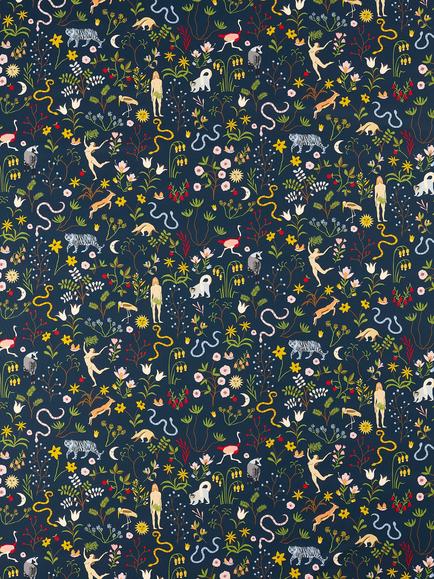 Scion Garden of Eden Furnishing Fabric, Midnight