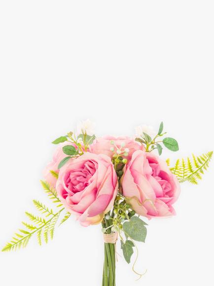 Floralsilk Artificial Rose Foliage Bouquet, Multi