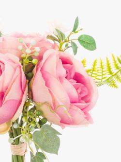 Floralsilk Artificial Rose Foliage Bouquet - view 2, Multi