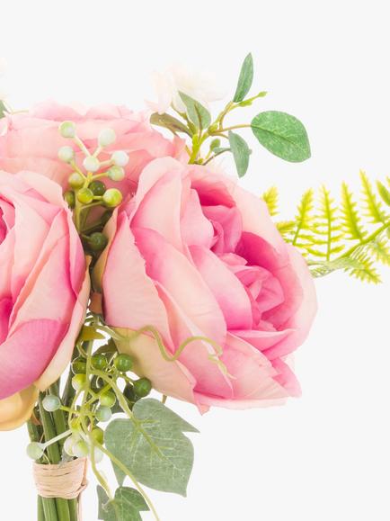 Floralsilk Artificial Rose Foliage Bouquet - view 2, Multi