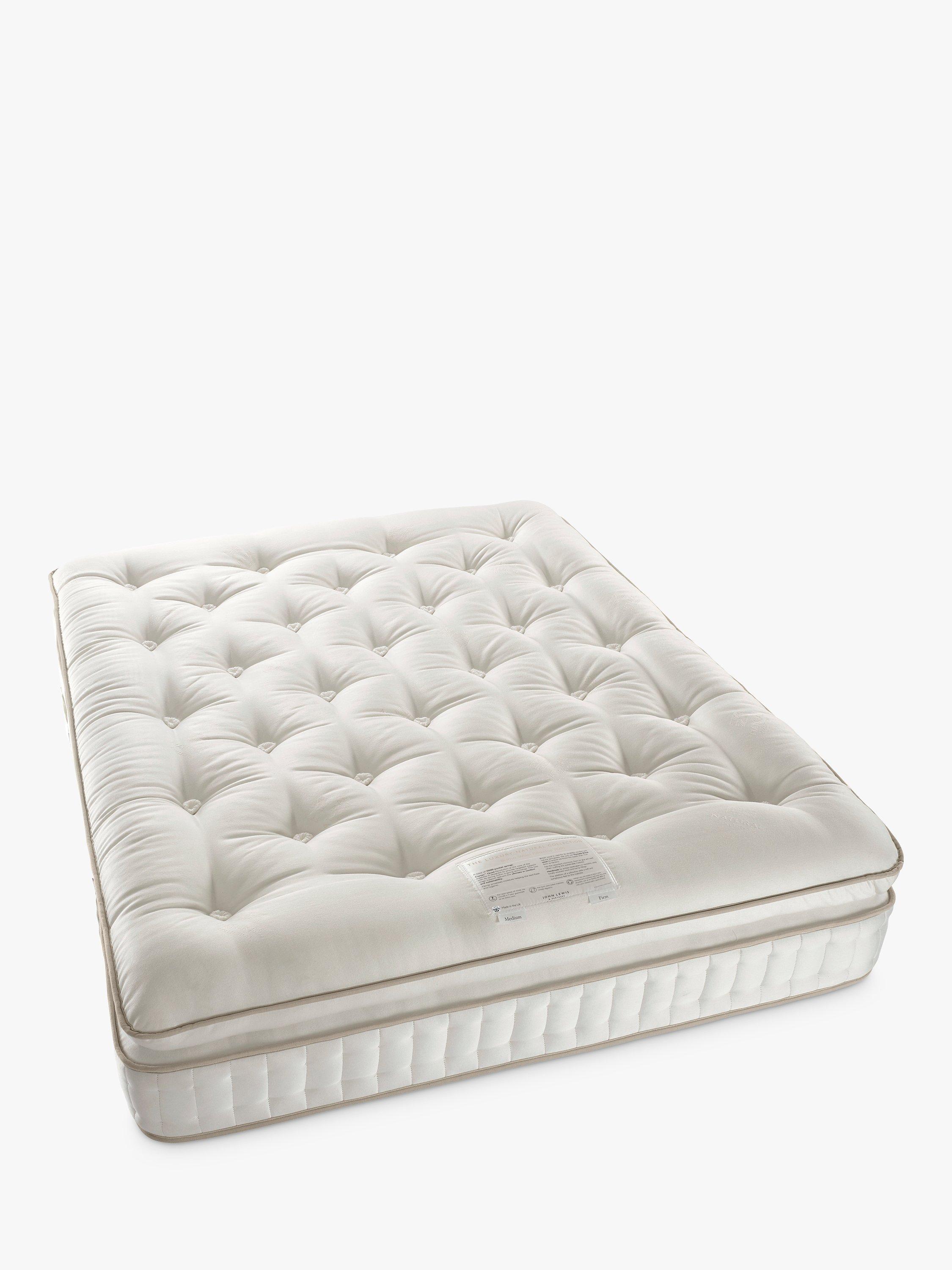 John Lewis Luxury Natural Collection British Wool Pillowtop 11000, Small Double, Regular Tension Pocket Spring Mattress