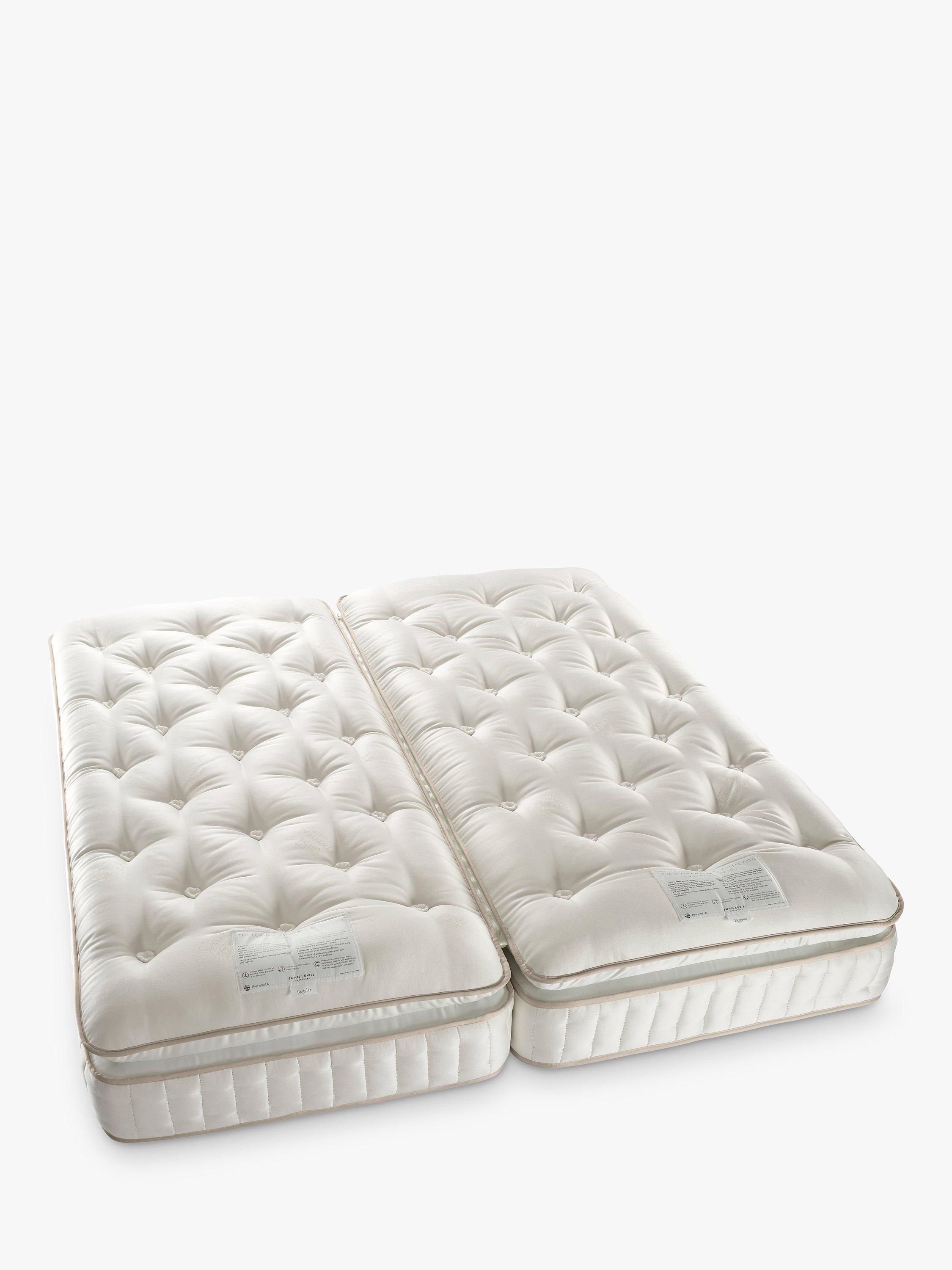 John Lewis Luxury Natural Collection British Wool Pillowtop 11000, King Size, Firmer Tension Pocket Spring Zip Link Mattress