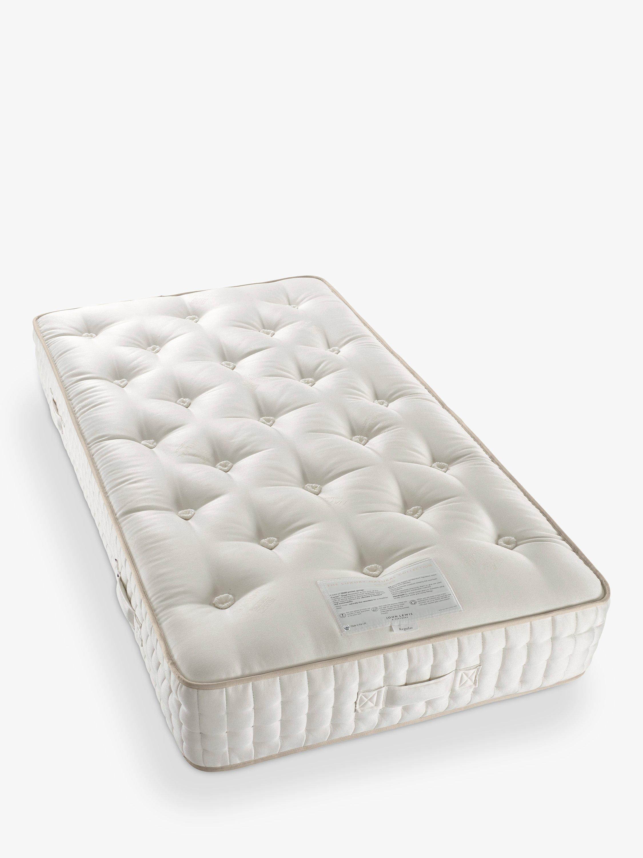 John Lewis Luxury Natural Collection Silk 19000, Single, Regular Tension Pocket Spring Mattress
