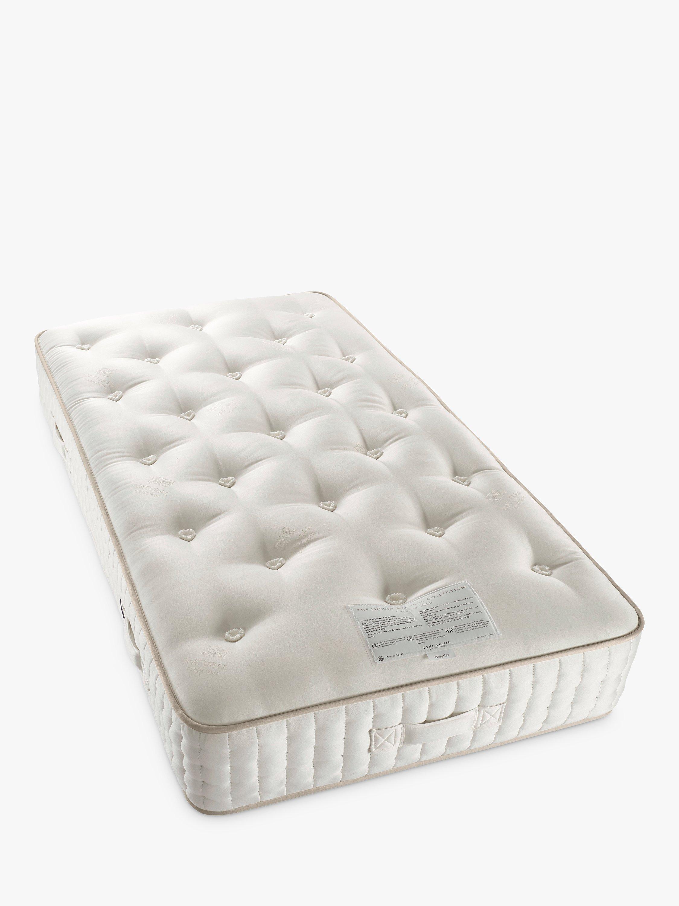 John Lewis OUTLET - Luxury Natural Collection Cashmere 27000, Single, Regular Tension Pocket Spring Mattress - Like New