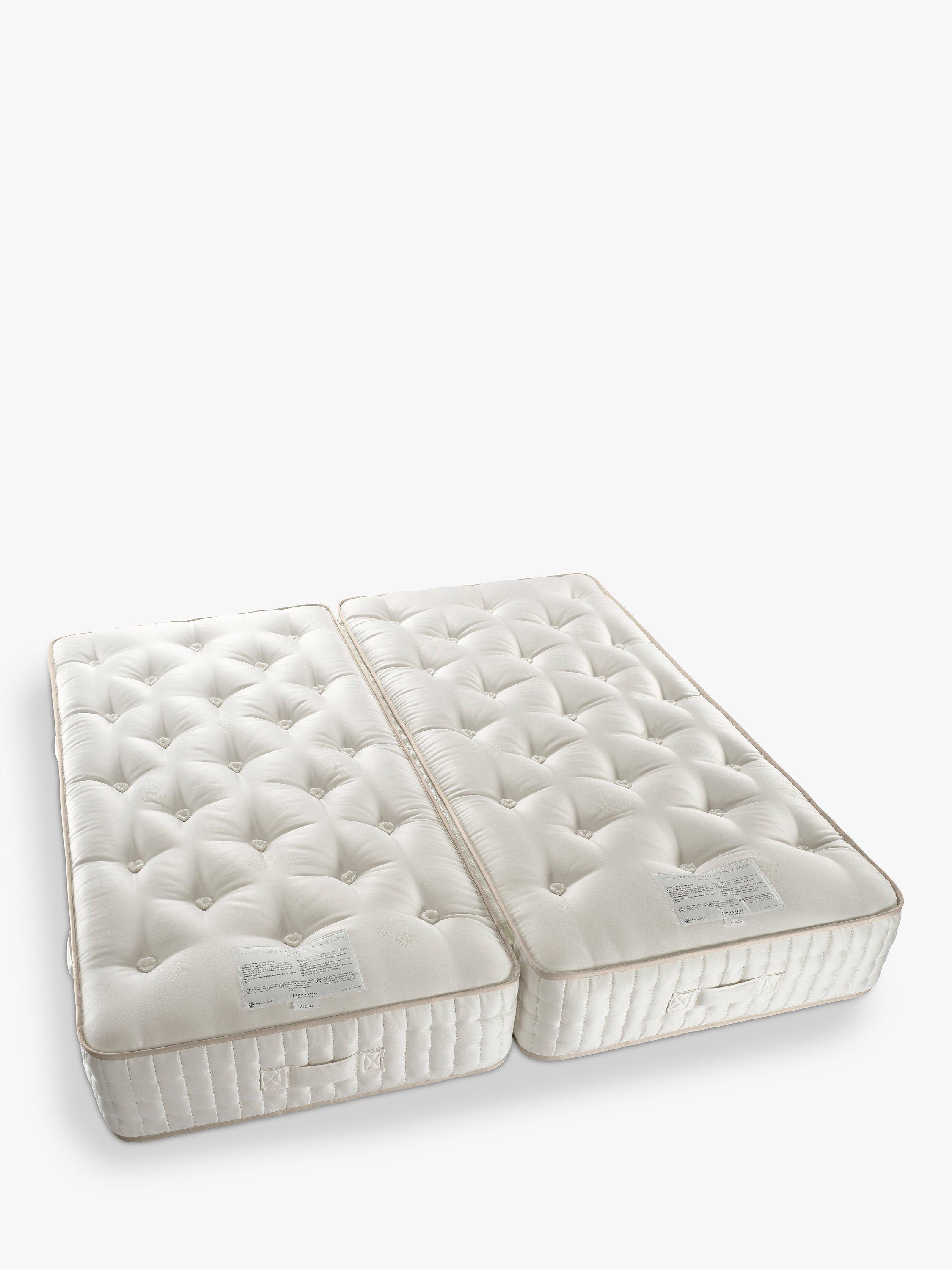 John Lewis Luxury Natural Collection Mohair 14000, Super King Size, Firmer Tension Pocket Spring Zip Link Mattress