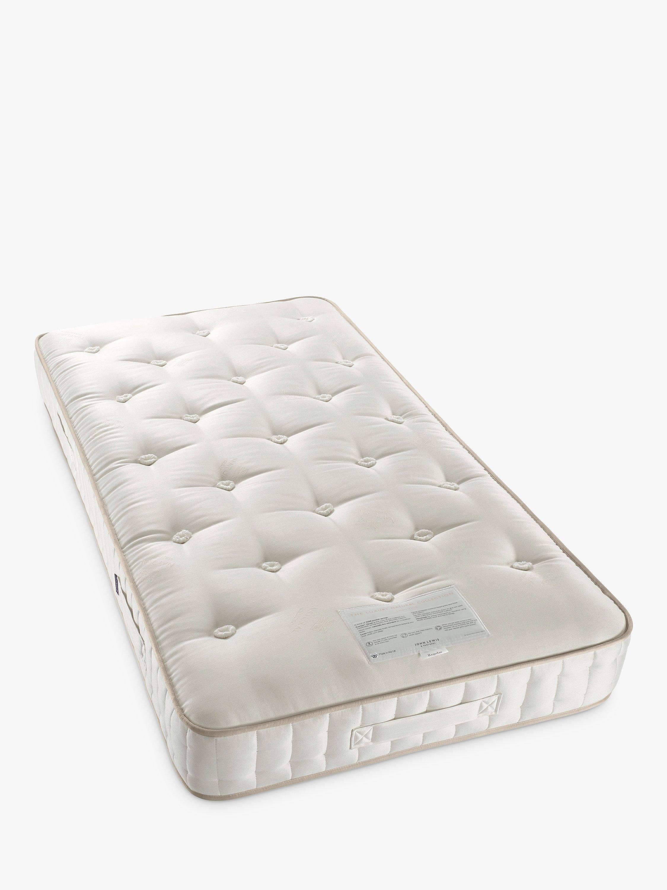 John Lewis Luxury Natural Collection Linen 3250, Single, Firmer Tension Pocket Spring Mattress