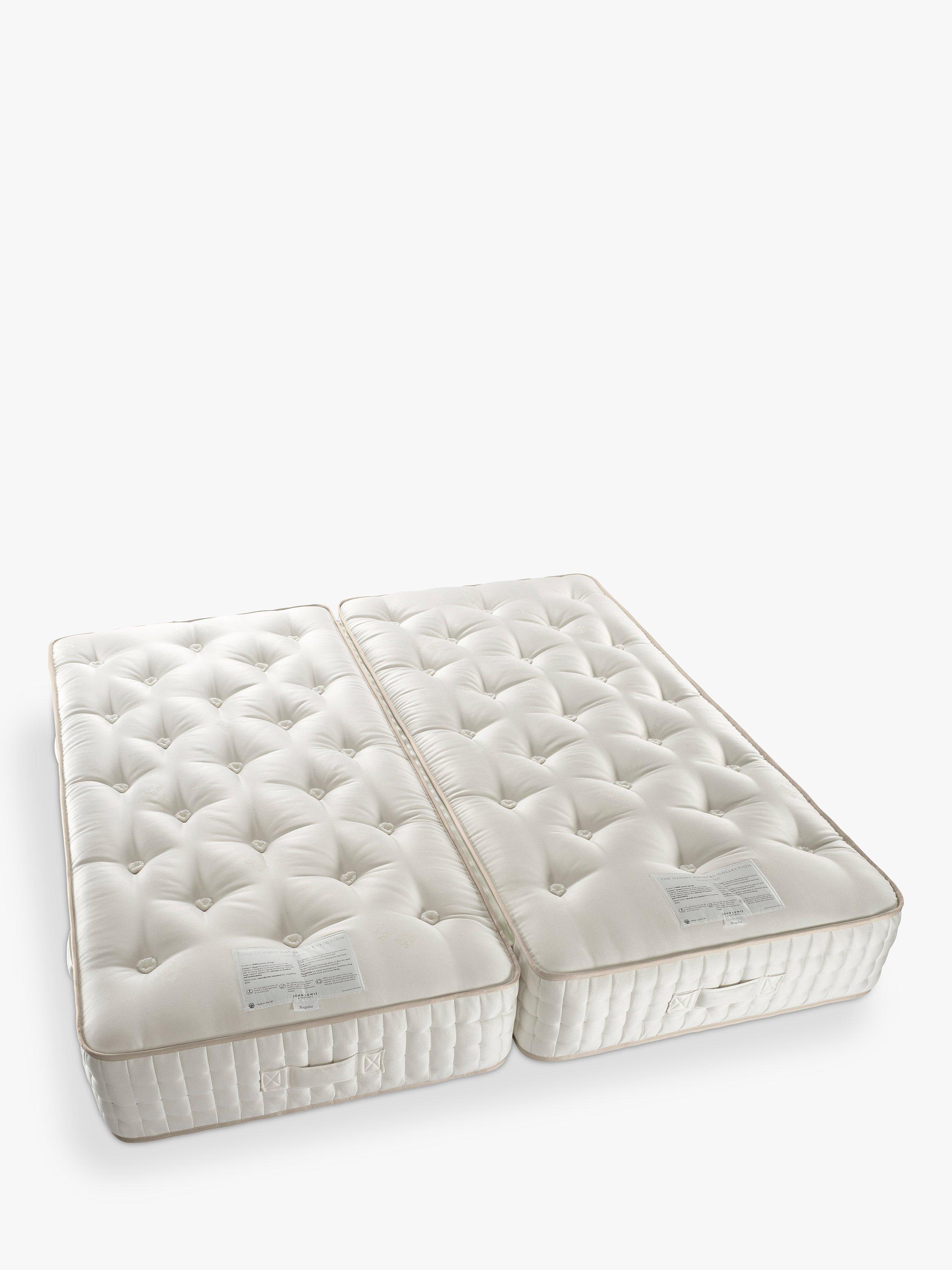 John Lewis Luxury Natural Collection Mohair 14000, King Size, Firmer Tension Pocket Spring Zip Link Mattress
