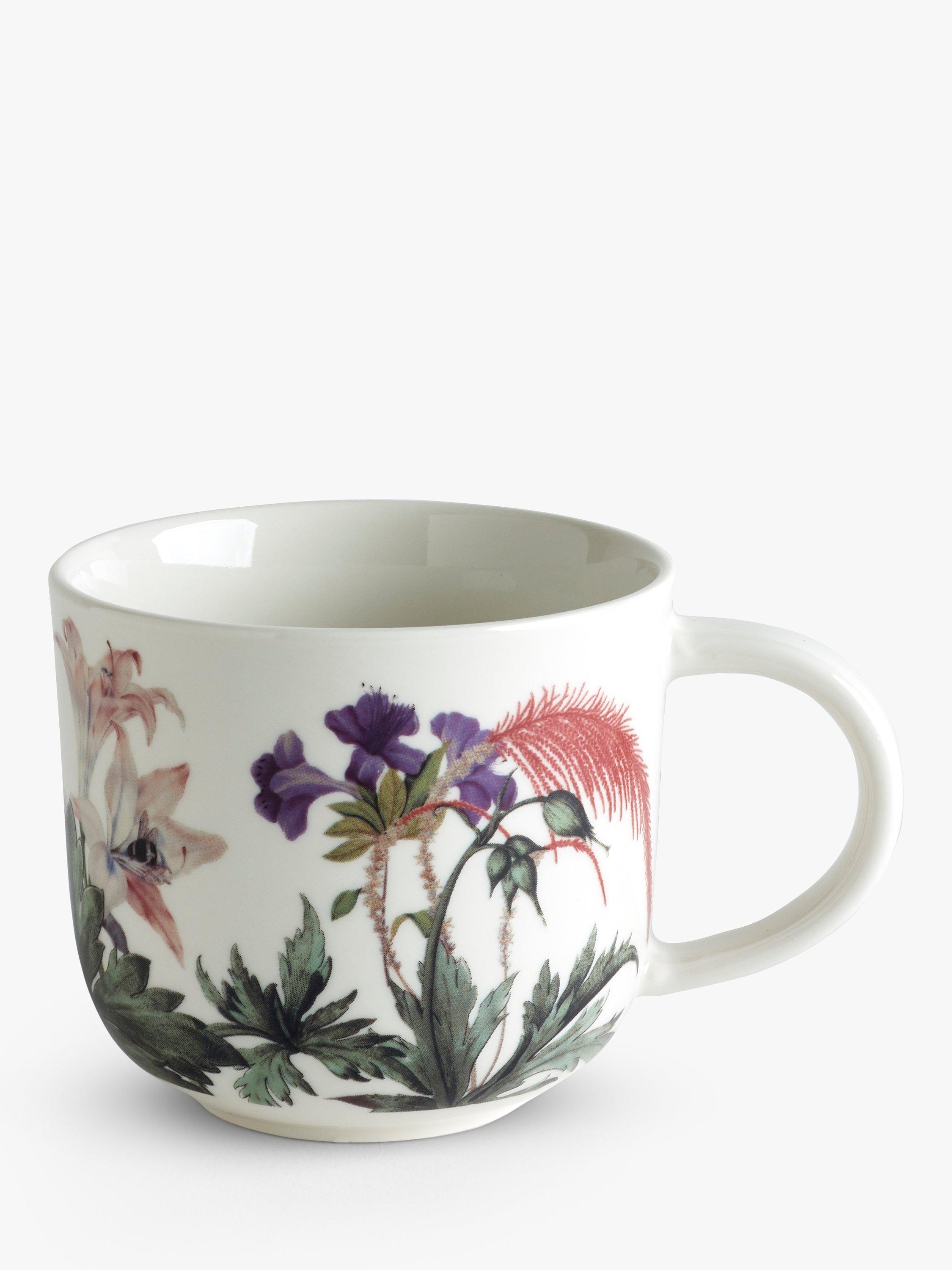 Royal Botanic Gardens, Kew Bee Floral Fine China Mug, 365ml, White/Multi
