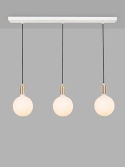Tala Linear Bar Triple Pendant Ceiling Light with Sphere IV LED Bulbs, White, White