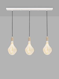 Tala Linear Bar Triple Pendant Ceiling Light with Voronoi II LED Bulbs, White - view 2, White