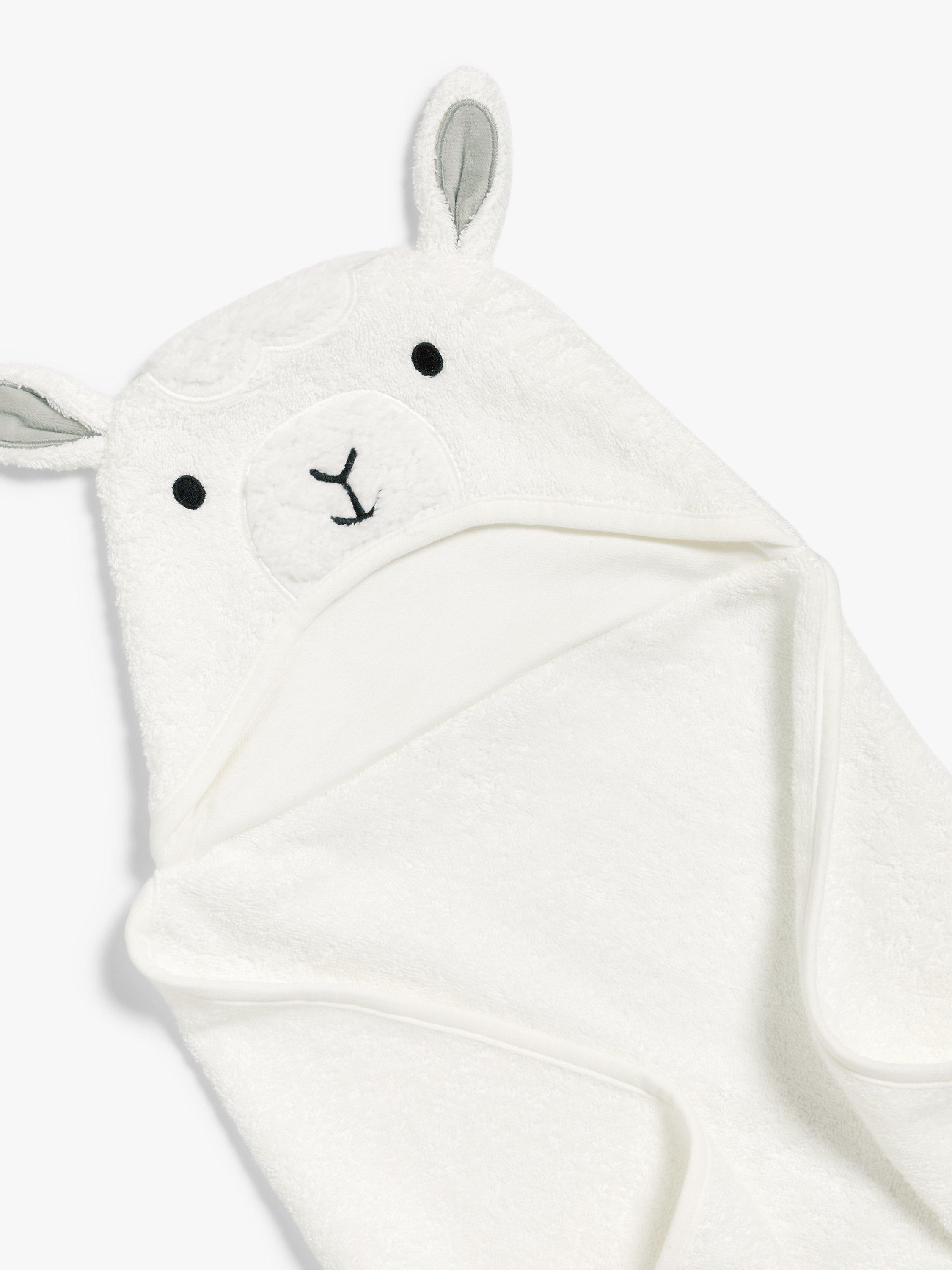 John Lewis Lamb Hooded Towel White