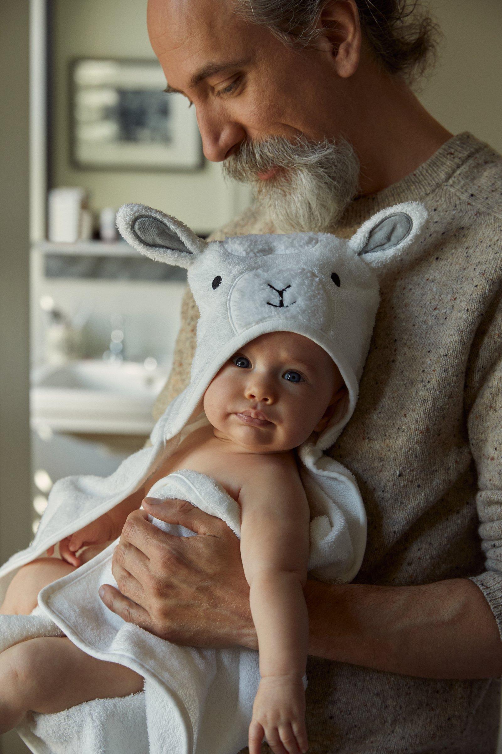 John Lewis Lamb Hooded Towel White