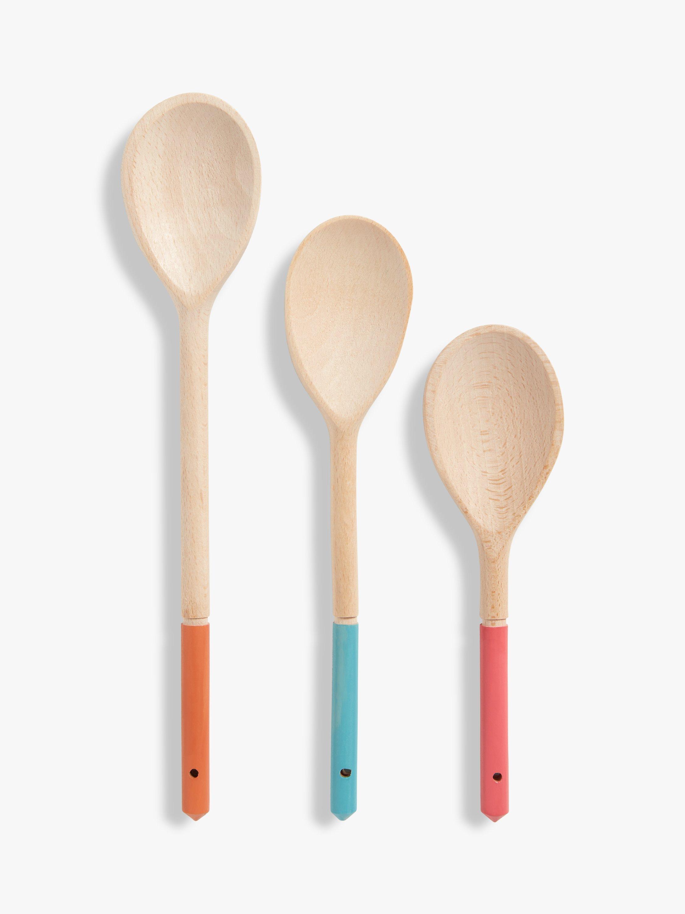 John Lewis ANYDAY Beech Wood Spoons, Set of 3, Natural