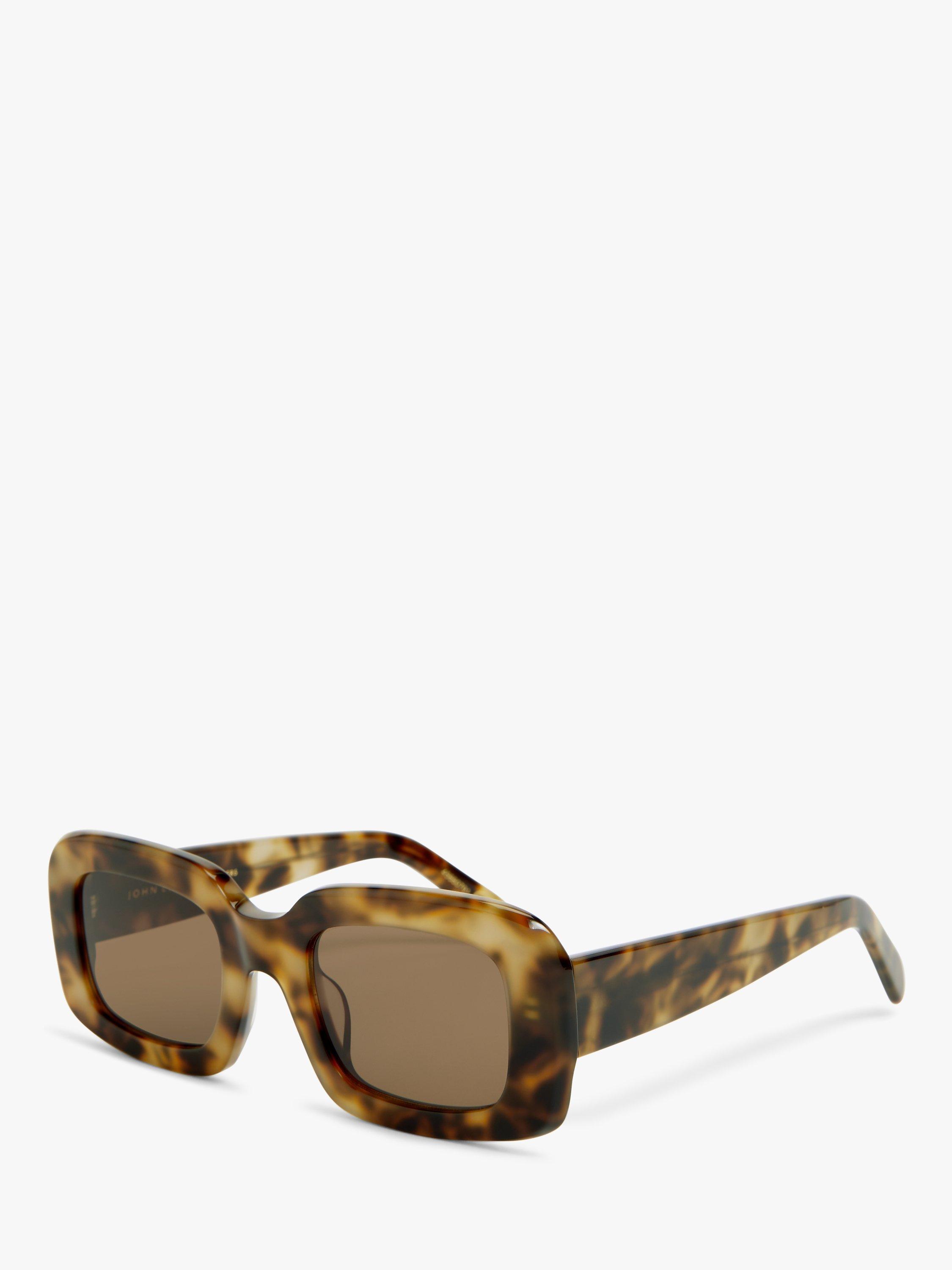 John Lewis Women's Rectangle Sunglasses, Tortoise